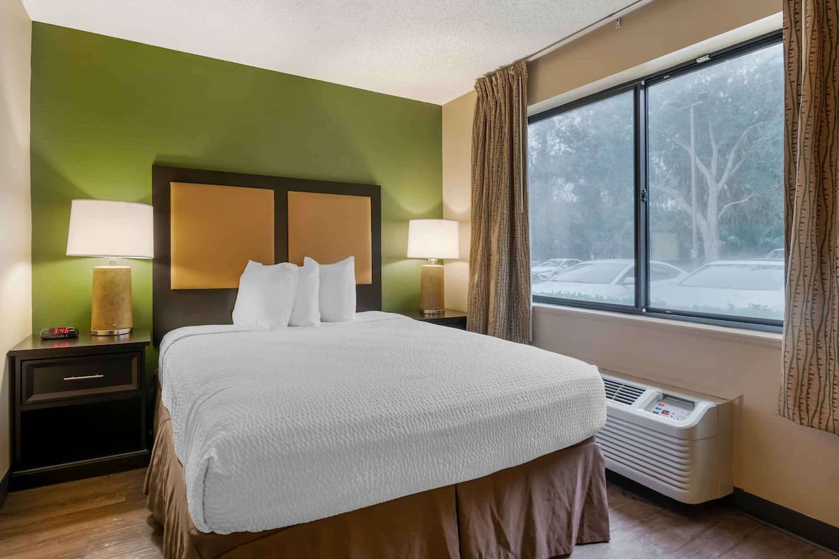 Desk, blackout curtains, iron/ironing board, free WiFi