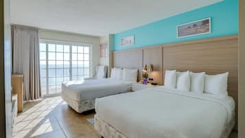 Quarto standard, 2 camas Queen, de frente para o oceano | Individualmente decorados, individualmente mobiliados, escrivaninha