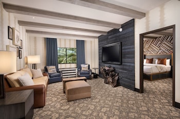 Luxe Lodge Suite | Living area | 55-inch Smart TV with cable channels, Netflix, pay movies at Silverton Casino Lodge - Newly Renovated