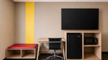 Desk, blackout drapes, iron/ironing board, free cribs/infant beds