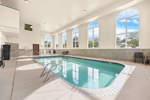 Indoor pool, open 8:00 AM to 11:00 PM, sun loungers