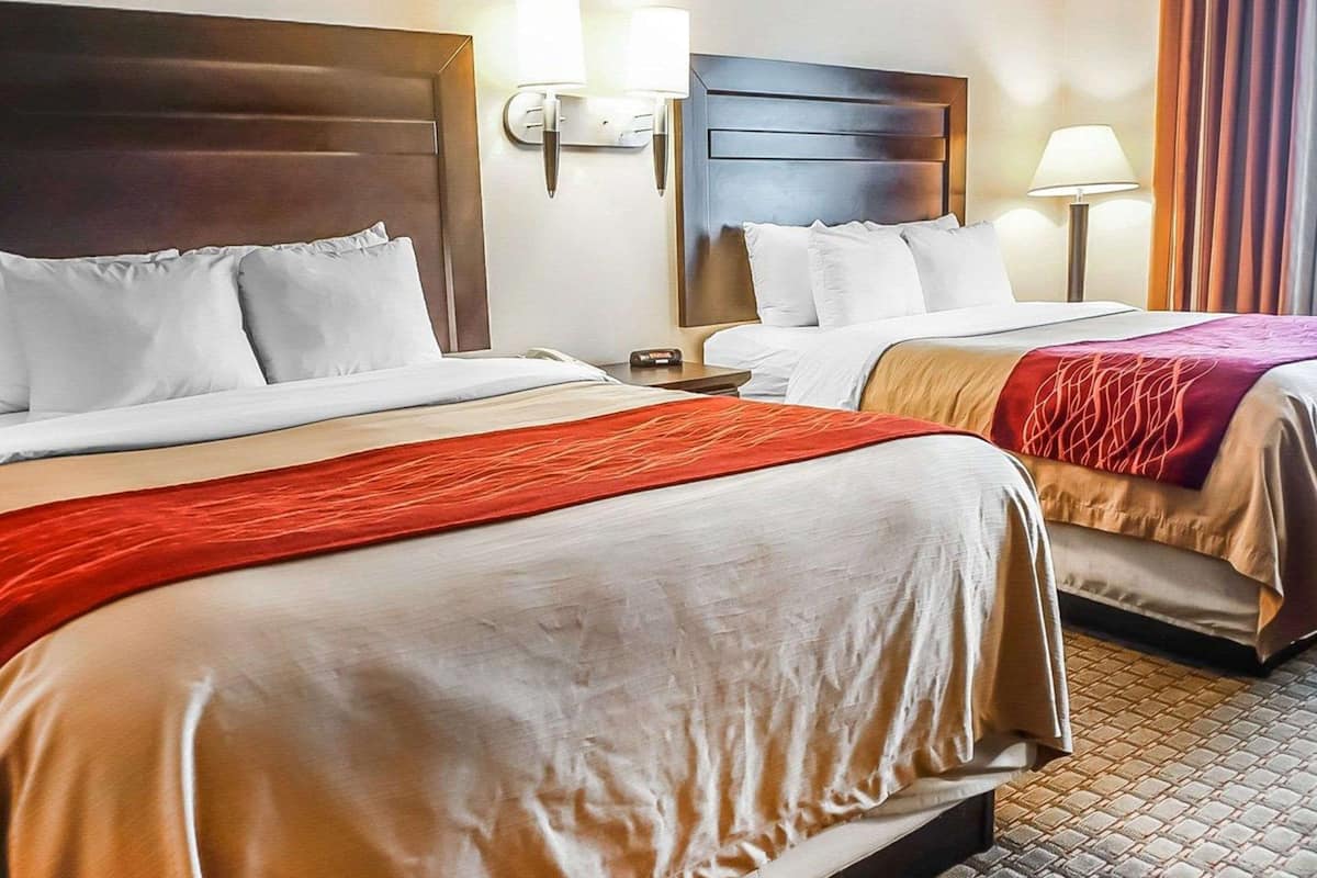 suite, 2 queen beds, non smoking | in-room safe, iron/ironing board, free wifi, alarm clocks
