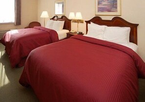 Standard Room, 2 Queen Beds, Non Smoking | In-room safe, desk, iron/ironing board, free cribs/infant beds