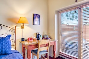 Room, 1 King Bed, Patio (Pet Friendly) | Desk, iron/ironing board, wheelchair access