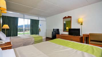 Desk, free WiFi, bed sheets, alarm clocks