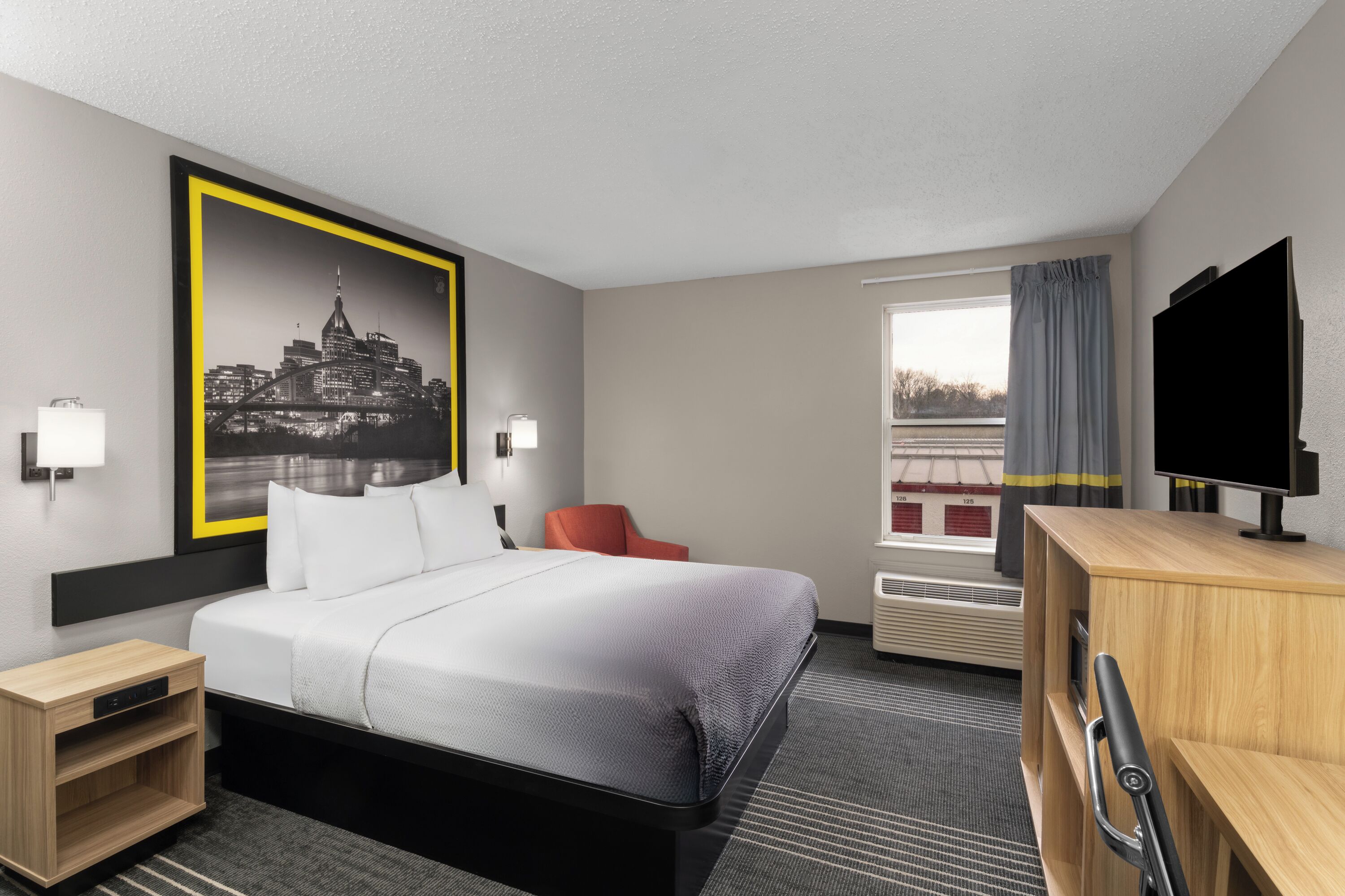 Room, 1 Queen Bed, Mobility Accessible, Non Smoking (Bathtub W/grab Bars) | Blackout drapes, soundproofing, iron/ironing board, WiFi