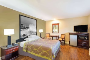 Desk, laptop workspace, iron/ironing board, cots/infant beds