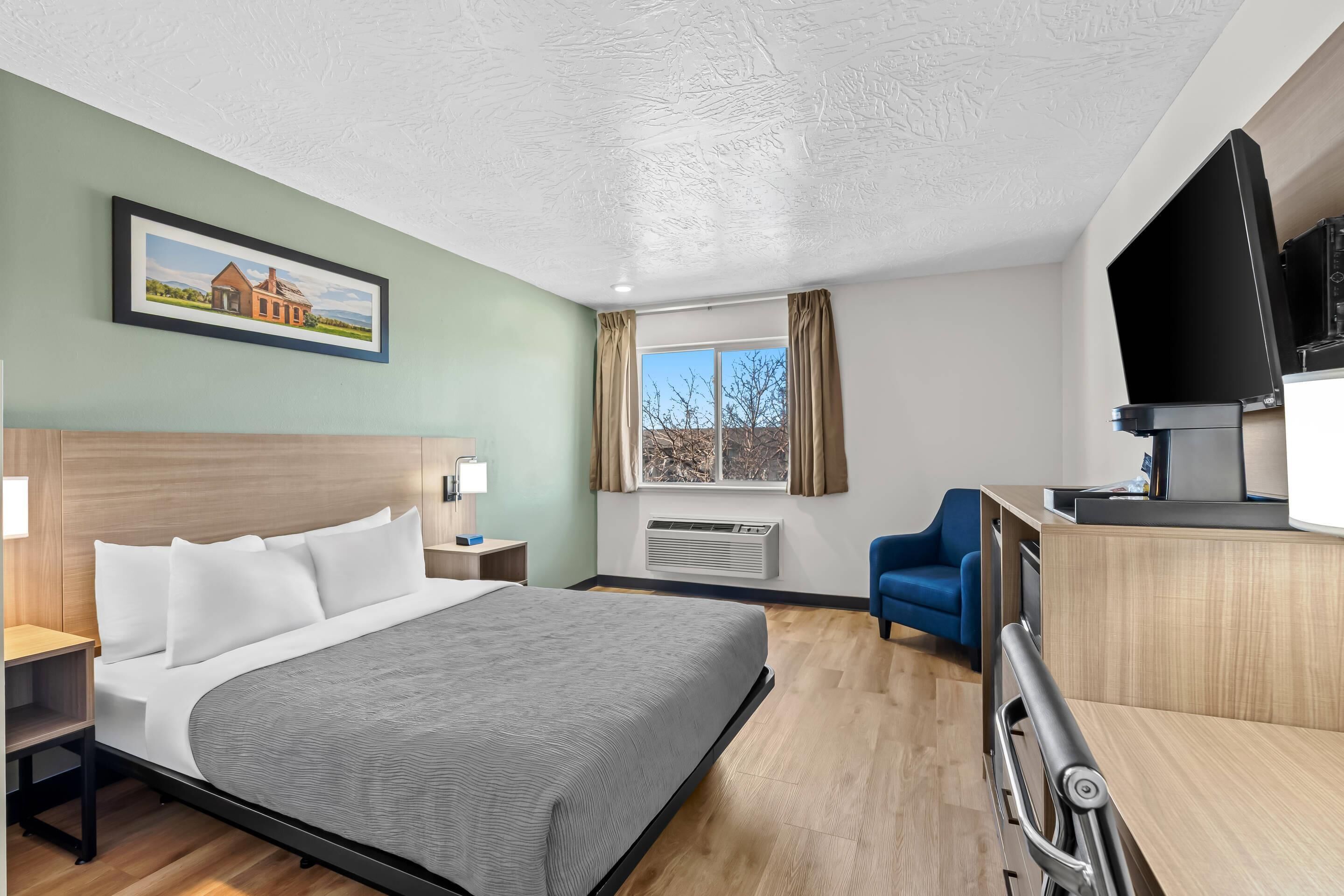 Desk, blackout curtains, iron/ironing board, cots/infant beds