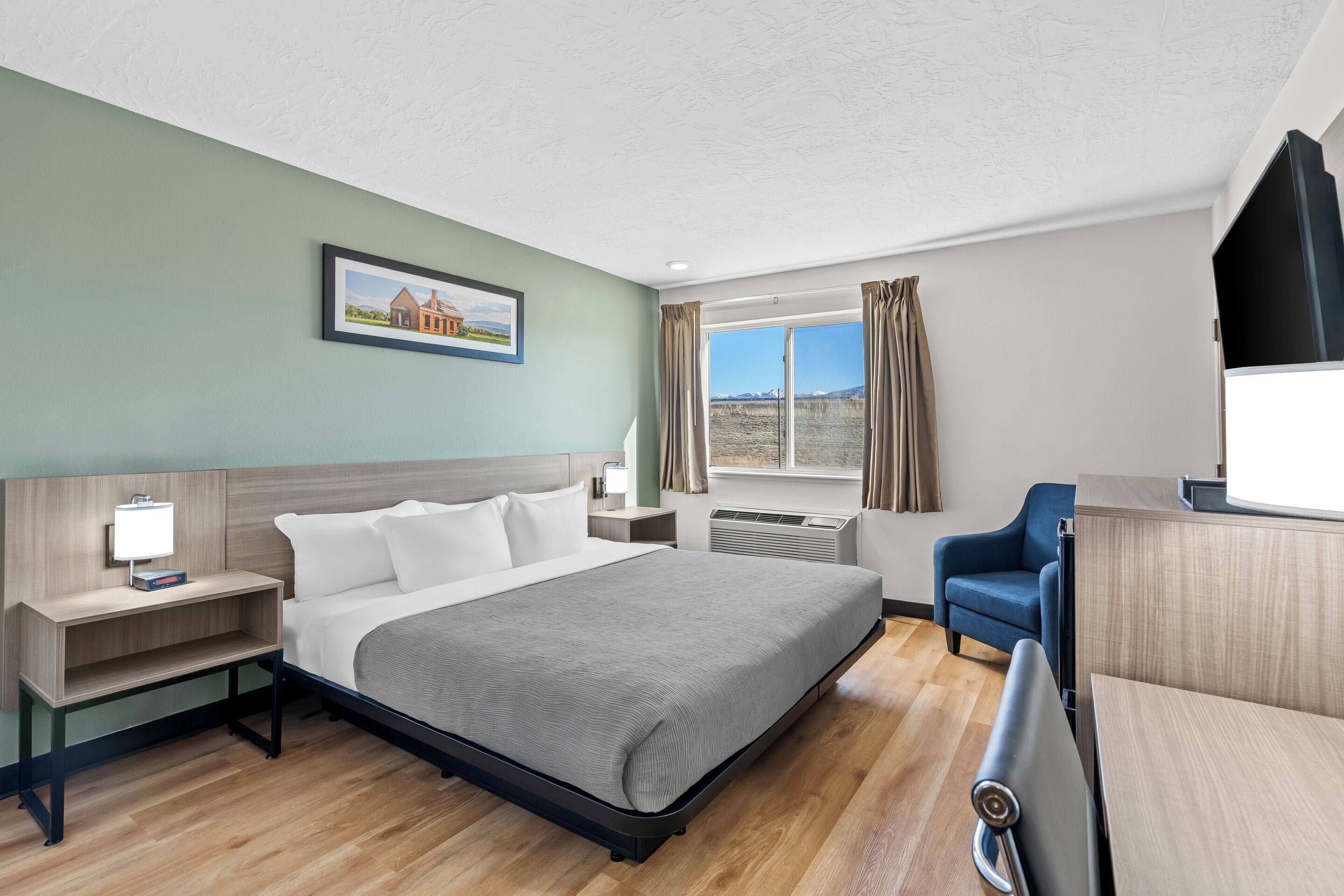 Kamer, 1 kingsize bed, toegankelijk voor mindervaliden, niet-roken | Een bureau, verduisterende gordijnen, een strijkplank/strijkijzer