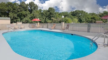 Outdoor pool, pool loungers