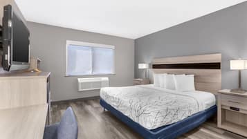 Standard Room, 1 King Bed, Accessible, Refrigerator & Microwave (Pet Friendly) | Desk, laptop workspace, iron/ironing board, free WiFi