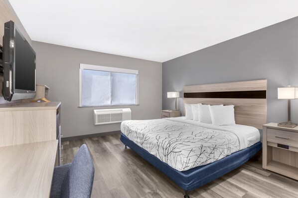 Standard Room, 1 King Bed, Accessible, Refrigerator & Microwave (Pet Friendly) | Desk, laptop workspace, iron/ironing board, free WiFi