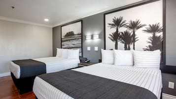 Two Queen Beds | Desk, soundproofing, iron/ironing board, free WiFi