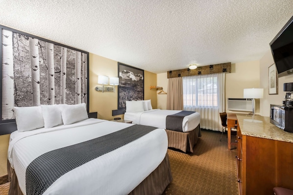 Room, 2 Double Beds, Non Smoking | Desk, free cots/infant beds, rollaway beds, free WiFi