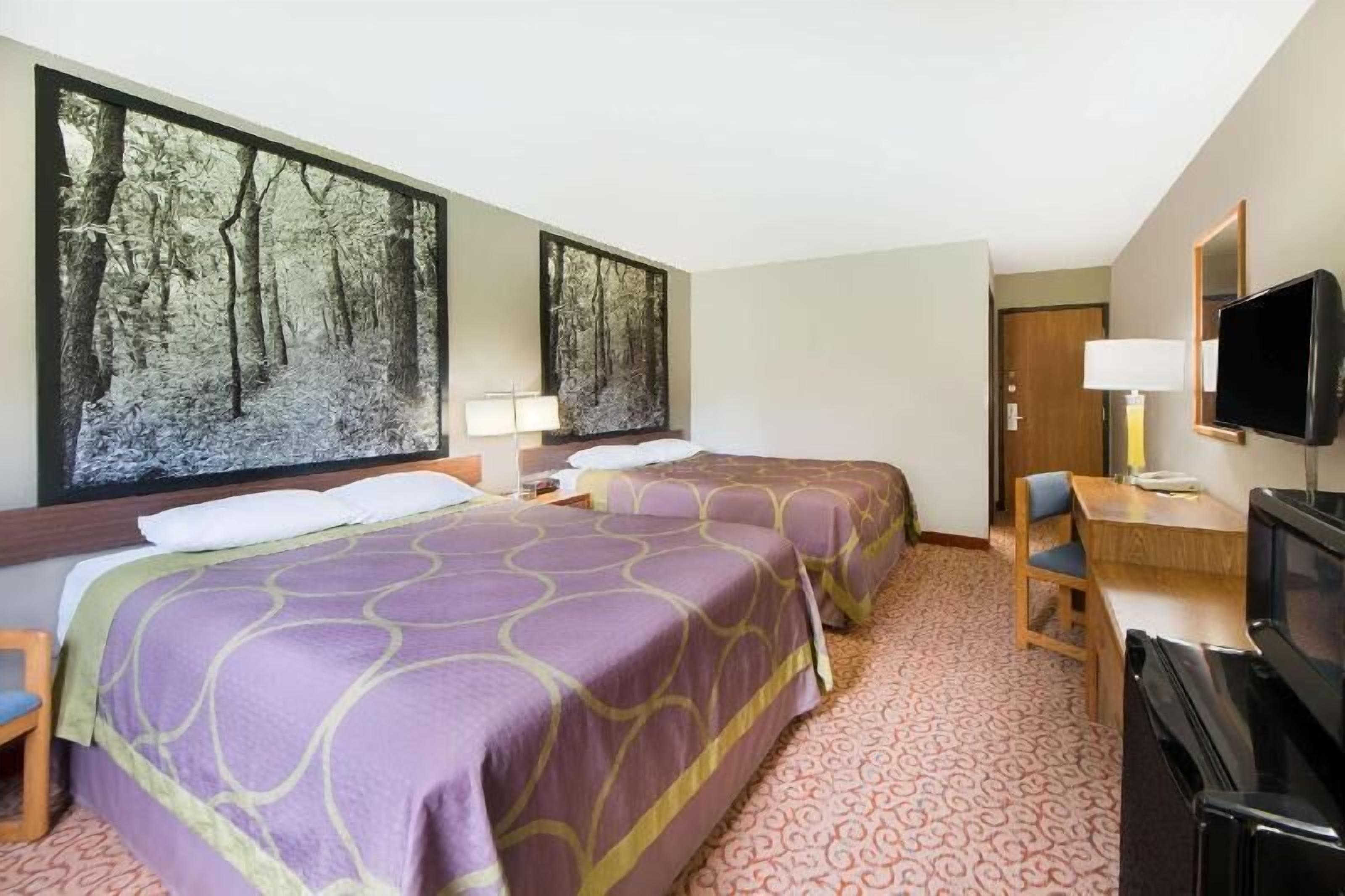 Pillowtop beds, desk, laptop workspace, iron/ironing board