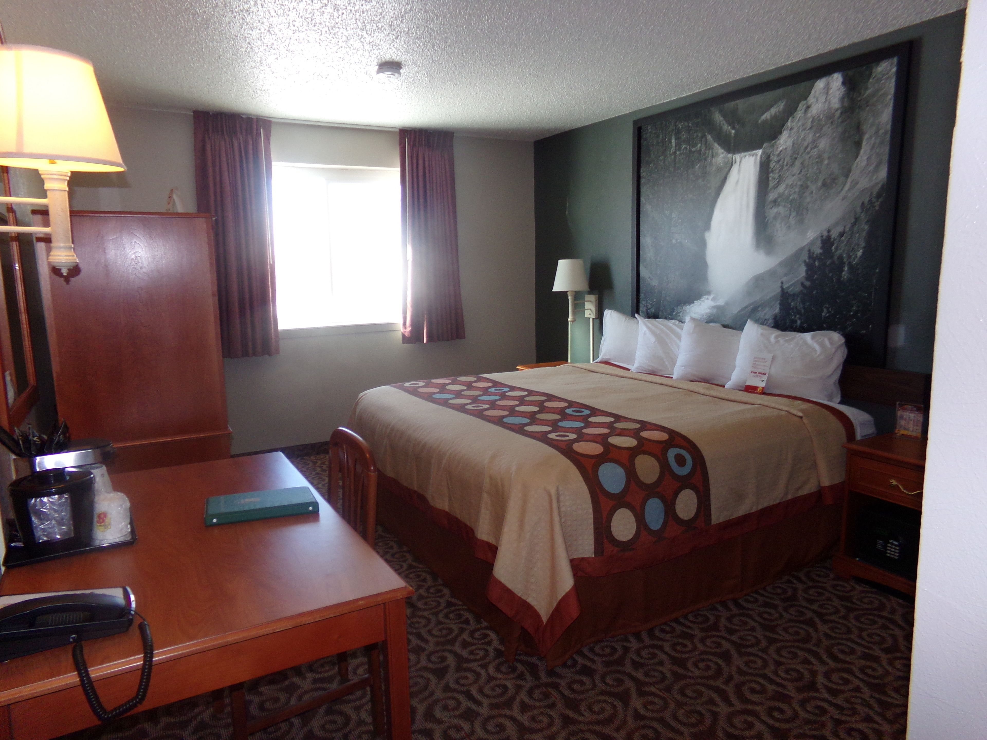 In-room safe, blackout drapes, iron/ironing board, cribs (free)