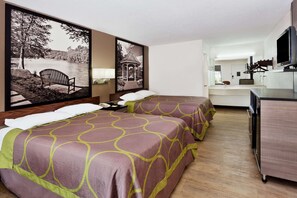 Double Room, 2 Double Beds | Desk, laptop workspace, blackout drapes, free WiFi