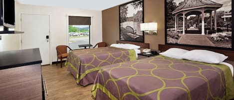 Skrivebord, arbejdsområde til bærbare computere, mørklægningsgardiner