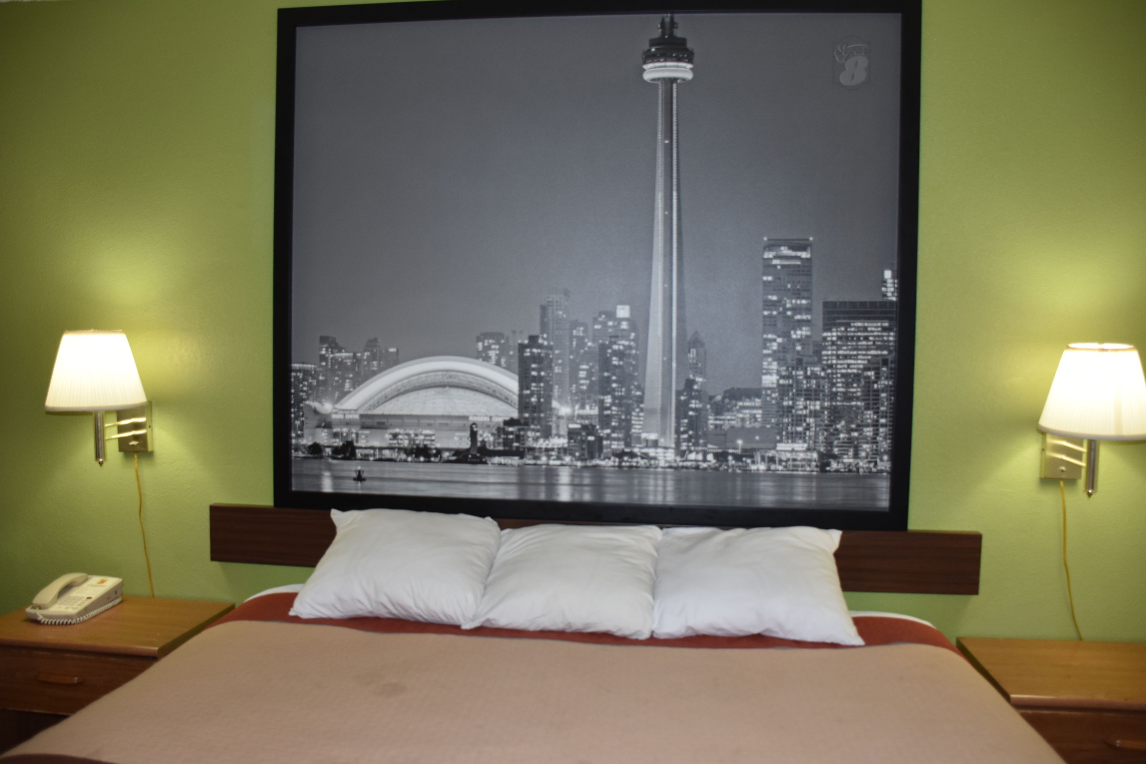 Premium bedding, pillow-top beds, desk, blackout curtains