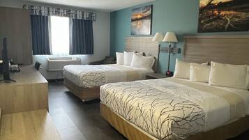 Standard Room, 2 Queen Beds | Desk, free WiFi, bed sheets