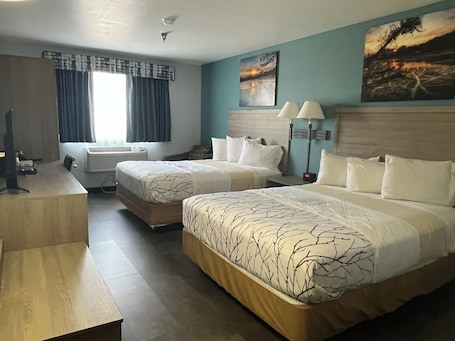 Standard Room, 2 Queen Beds | Desk, free WiFi, bed sheets