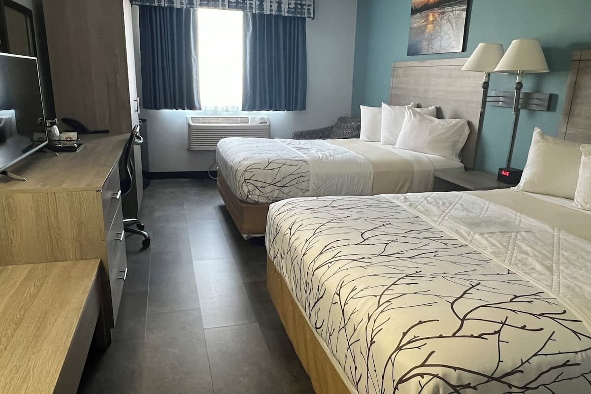 Standard Room, 2 Queen Beds | Desk, free WiFi, bed sheets