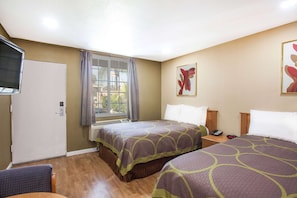 Desk, blackout curtains, free WiFi, bed sheets