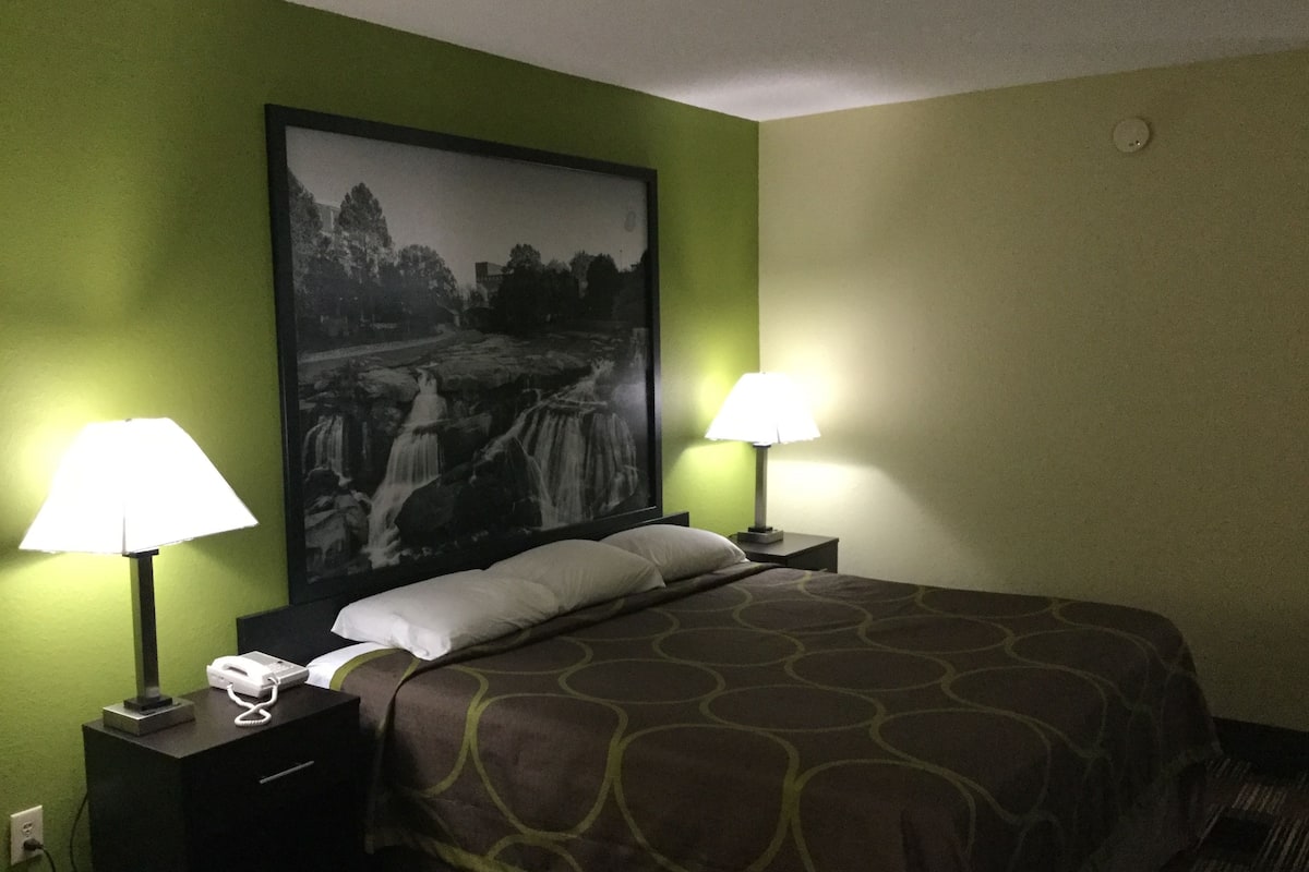 desk, blackout curtains, iron/ironing board, free cots/infant beds