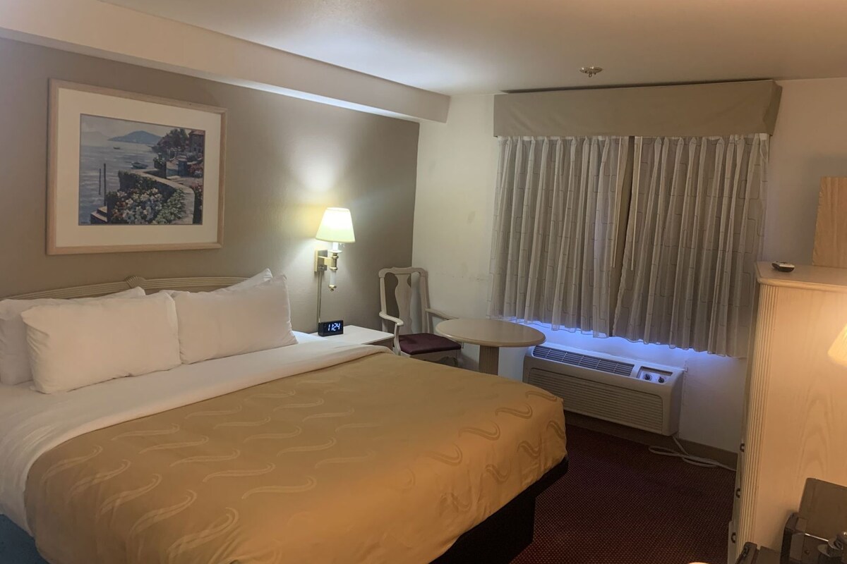 Desk, laptop workspace, iron/ironing board (on request), cribs (free)