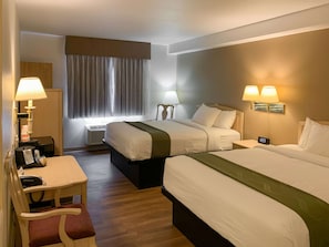 Standard Room, 2 Queen Beds, Non Smoking | Individually furnished, desk, laptop workspace, iron/ironing board