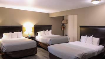 Desk, laptop workspace, free WiFi, bed sheets