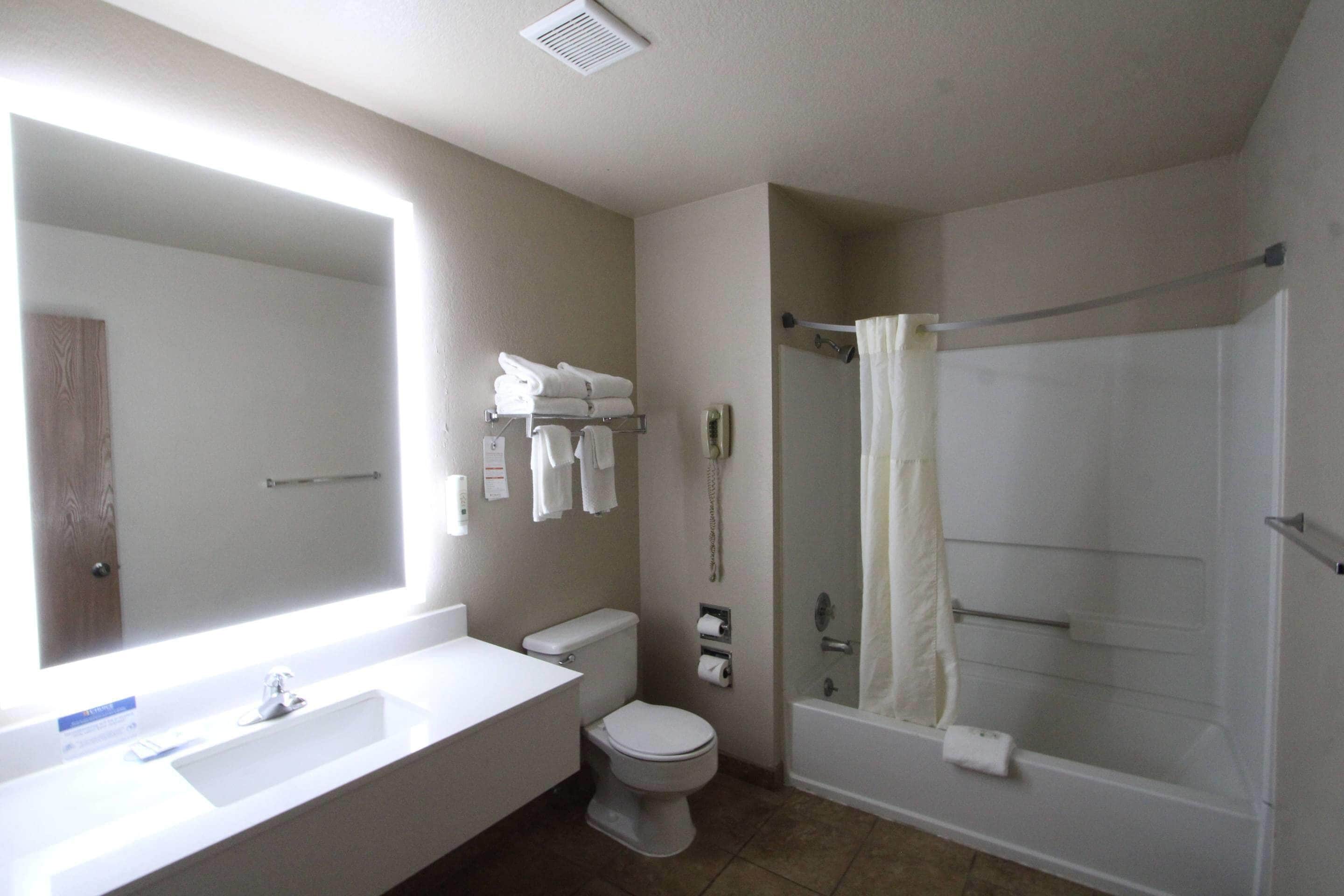 A bathroom with a sink, toilet, and shower.