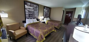 Room, 2 Double Beds, Non Smoking | Soundproofing, iron/ironing board, free cribs/infant beds, rollaway beds - Super 8 by Wyndham Paris (Paris)