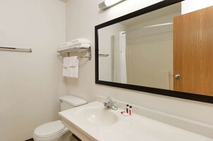 Bañera con ducha, artículos de tocador gratuitos, secador de pelo