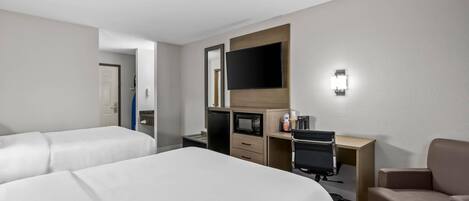 Standard Room, 2 Double Beds, Non Smoking | Desk, rollaway beds, free WiFi, bed sheets