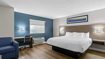 Premium bedding, pillow-top beds, in-room safe, individually decorated