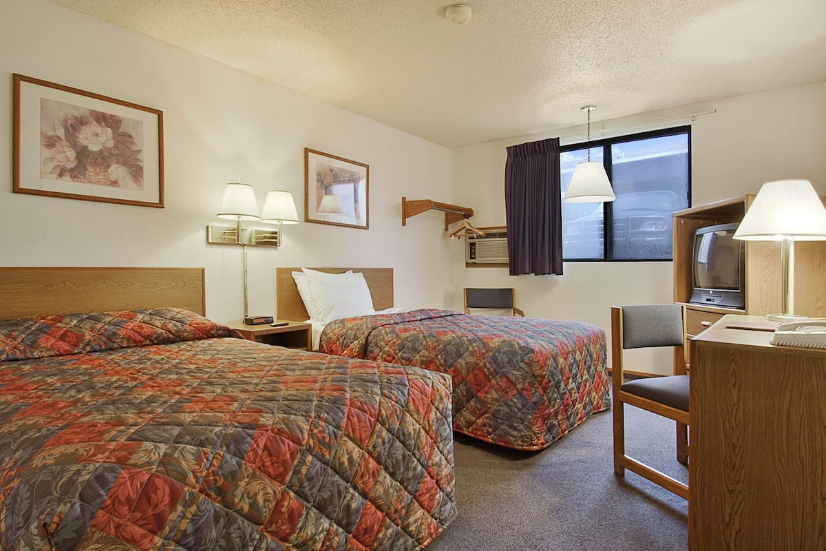 Double Room, 2 Double Beds | In-room safe, desk, free cots/infant beds, rollaway beds