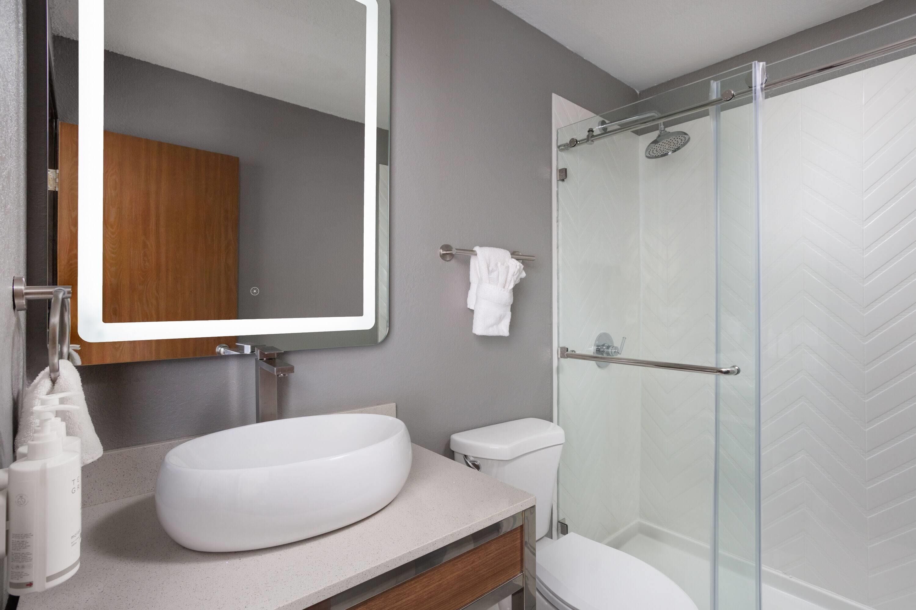 Deluxe Room, 1 Queen Bed, Non Smoking | Bathroom | Shower, free toiletries, hair dryer, towels