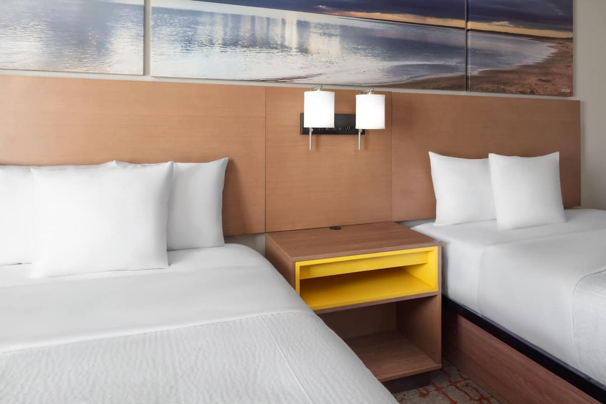 Room, 2 Queen Beds, Non Smoking | In-room safe, desk, free cots/infant beds, rollaway beds