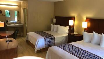 1 bedroom, desk, laptop workspace, iron/ironing board