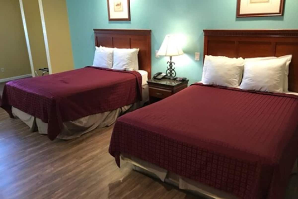 deluxe room, 2 queen beds, non smoking | 1 bedroom, hypo-allergenic bedding, desk, iron/ironing board