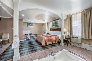 Suite, 1 King Bed, Hot Tub | 1 bedroom, desk, iron/ironing board, free WiFi