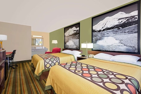 Room, 2 Double Beds, Non Smoking | Desk, laptop workspace, free cribs/infant beds, free WiFi