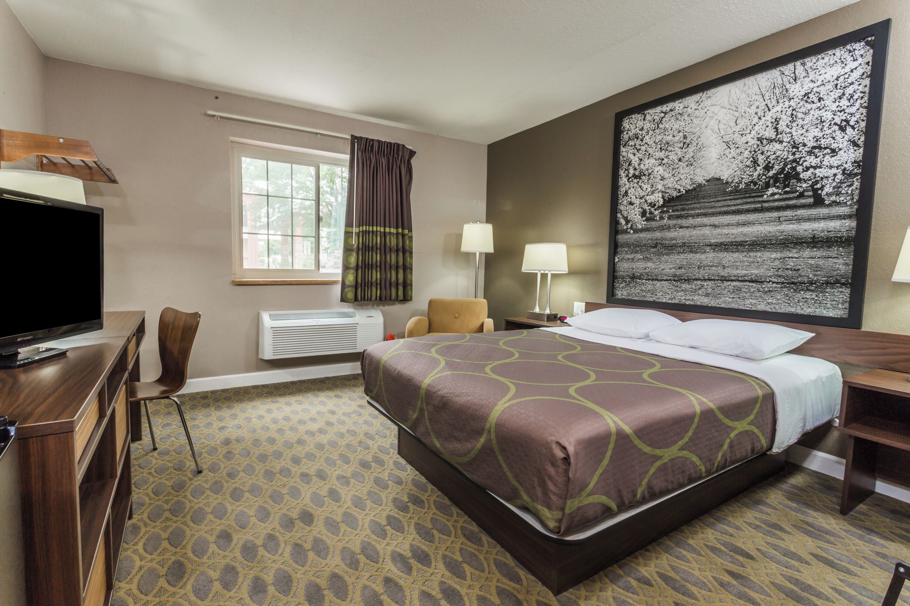 Chambre simple de base, 1 très grand lit | Bureau, rideaux d’obscurcissement, fer et planche à repasser