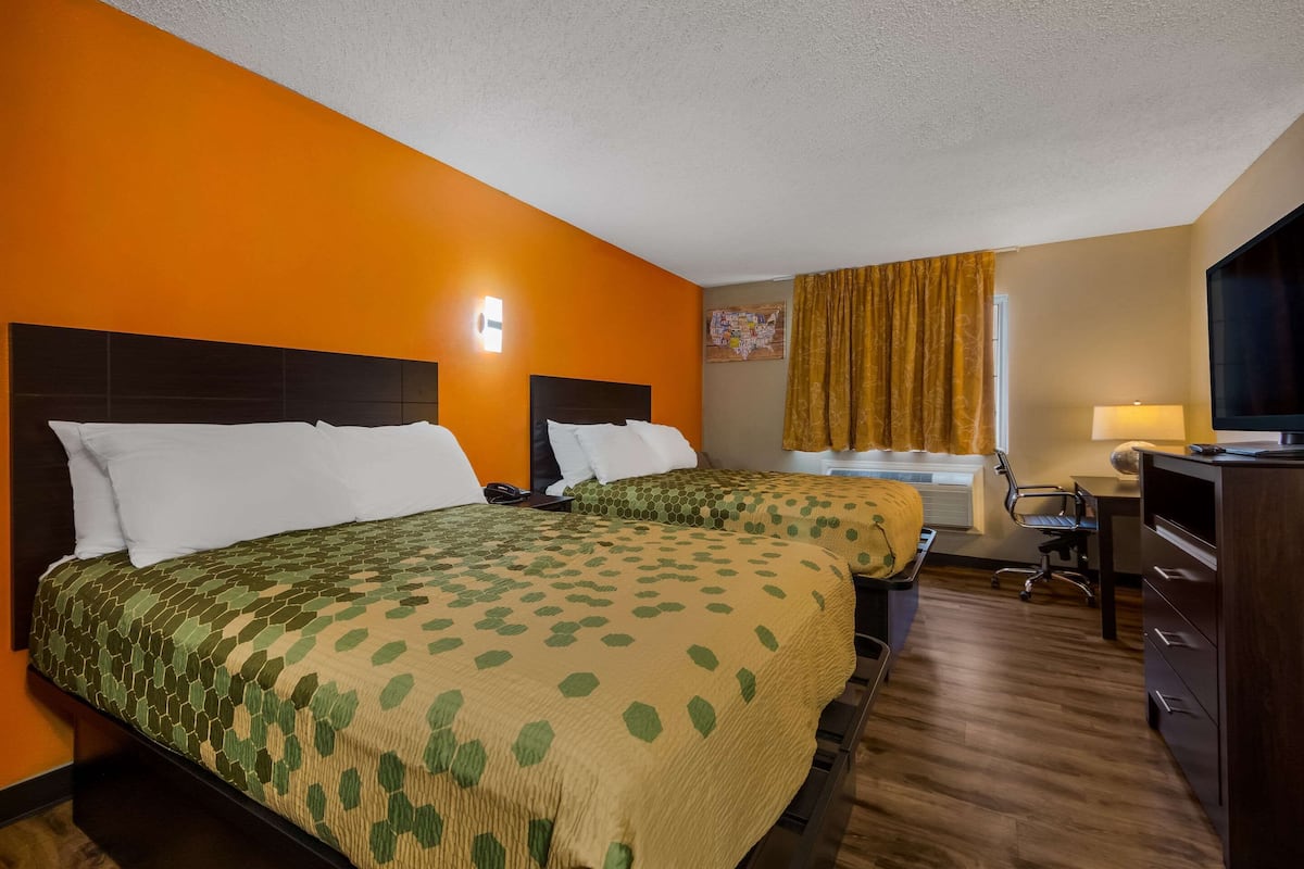 Standard Room, 2 Double Beds, Non Smoking | Premium bedding, desk, iron/ironing board, rollaway beds