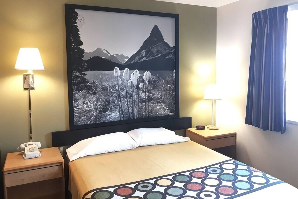 Desk, blackout curtains, free WiFi, alarm clocks