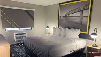 Pillow-top beds, desk, blackout curtains, free cots/infant beds