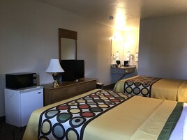 Standard Room, 2 Queen Beds | Iron/ironing board, free WiFi, bed sheets