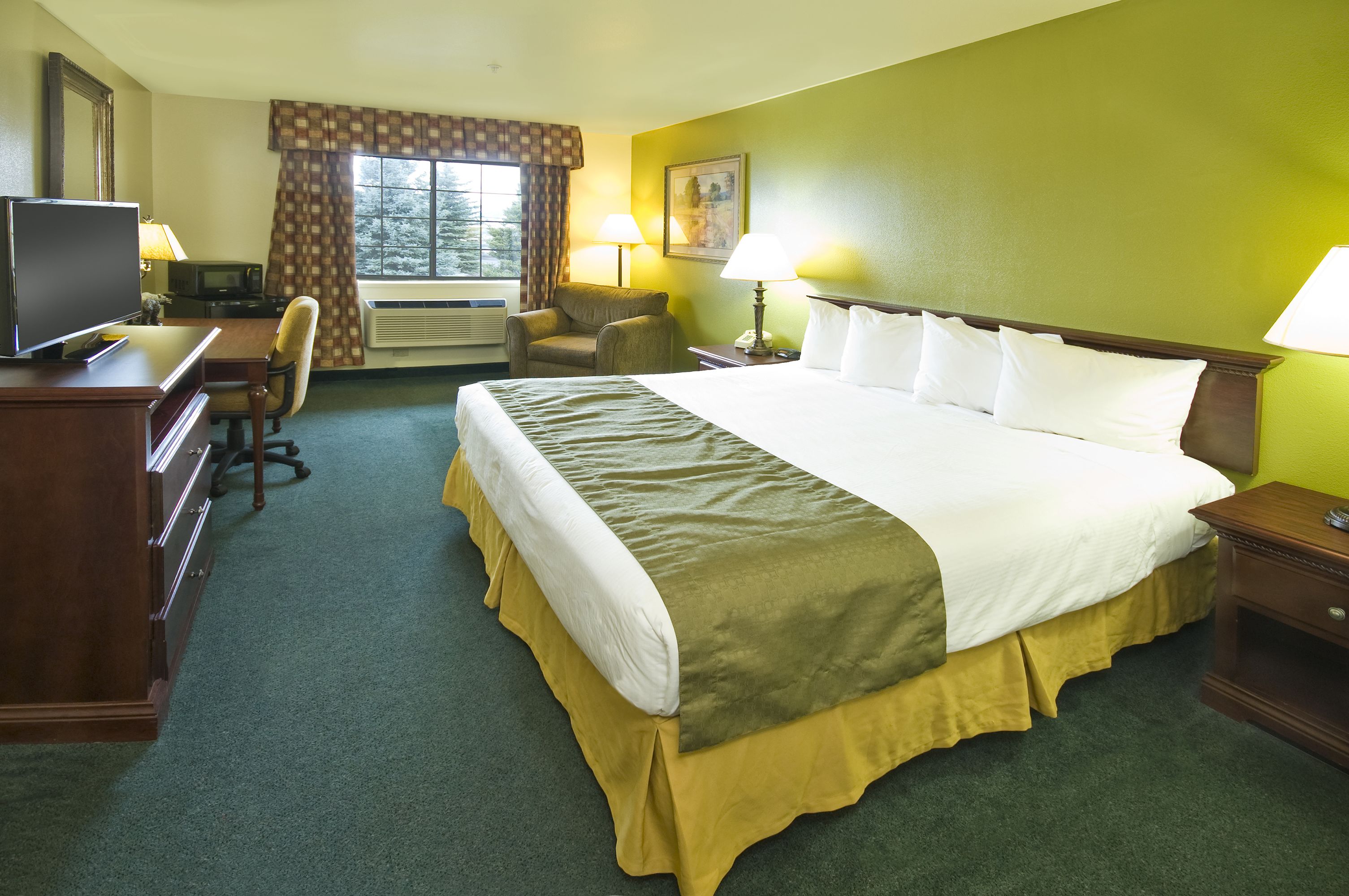 Hypo-allergenic bedding, desk, blackout curtains, iron/ironing board