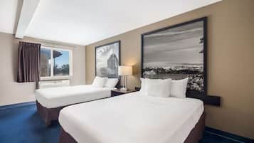 Blackout drapes, iron/ironing board, rollaway beds, free WiFi